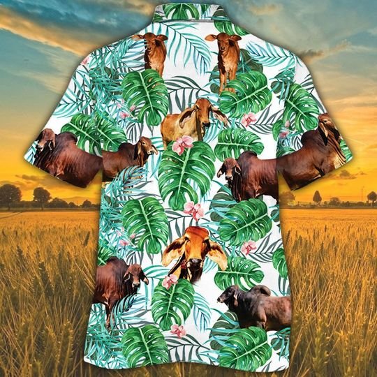 American Brahman Tropical Plants Hawaiian Shirt American Brahman Tropical Plants Hawaiian Shirt
