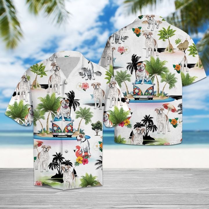 American Bulldog Vacation Hawaiian Shirt Summer Button Up American Bulldog Vacation Hawaiian Shirt Summer Button Up