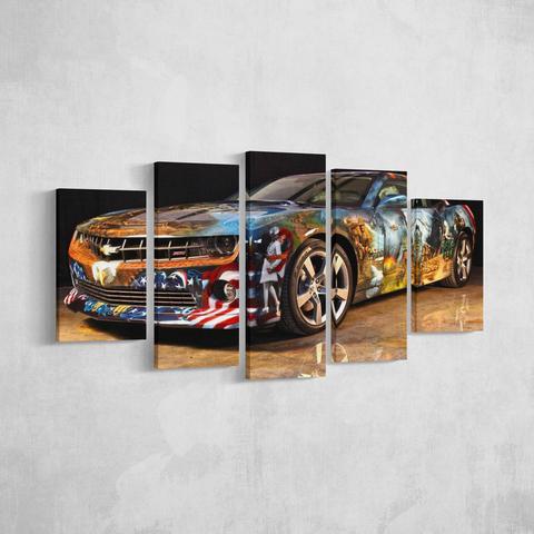 American Camaro - Automative 5 Panel Canvas Art Wall Decor American Camaro - Automative 5 Panel Canvas Art Wall Decor