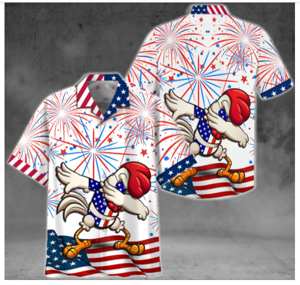 American Cartoom Chicken Hawaiian Shirt American Cartoom Chicken Hawaiian Shirt