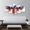 American Flag Eagle Splatter - Abstract 5 Panel Canvas Art Wall Decor