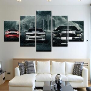 American Muscle Cars - Automative 5 Panel Canvas Art Wall Decor