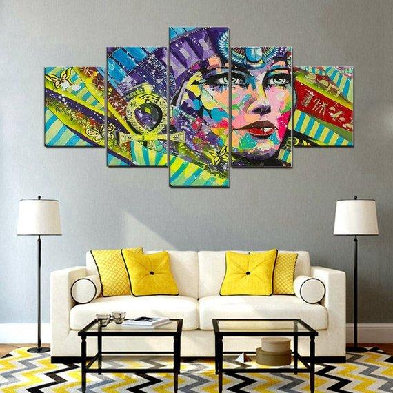 American Native - Abstract 5 Panel Canvas Art Wall Decor American Native - Abstract 5 Panel Canvas Art Wall Decor