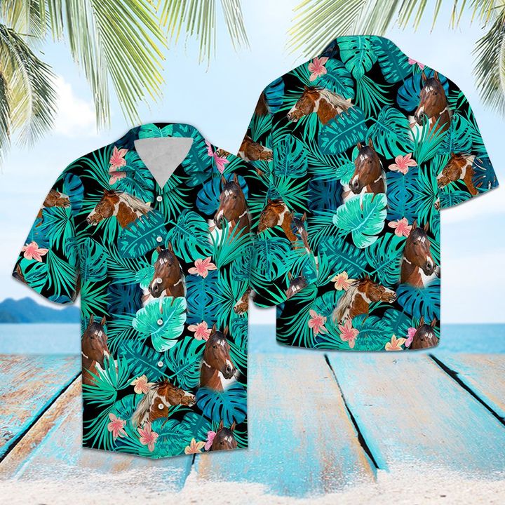 American Paint Green Tropical Hawaiian Shirt Summer Button Up American Paint Green Tropical Hawaiian Shirt Summer Button Up