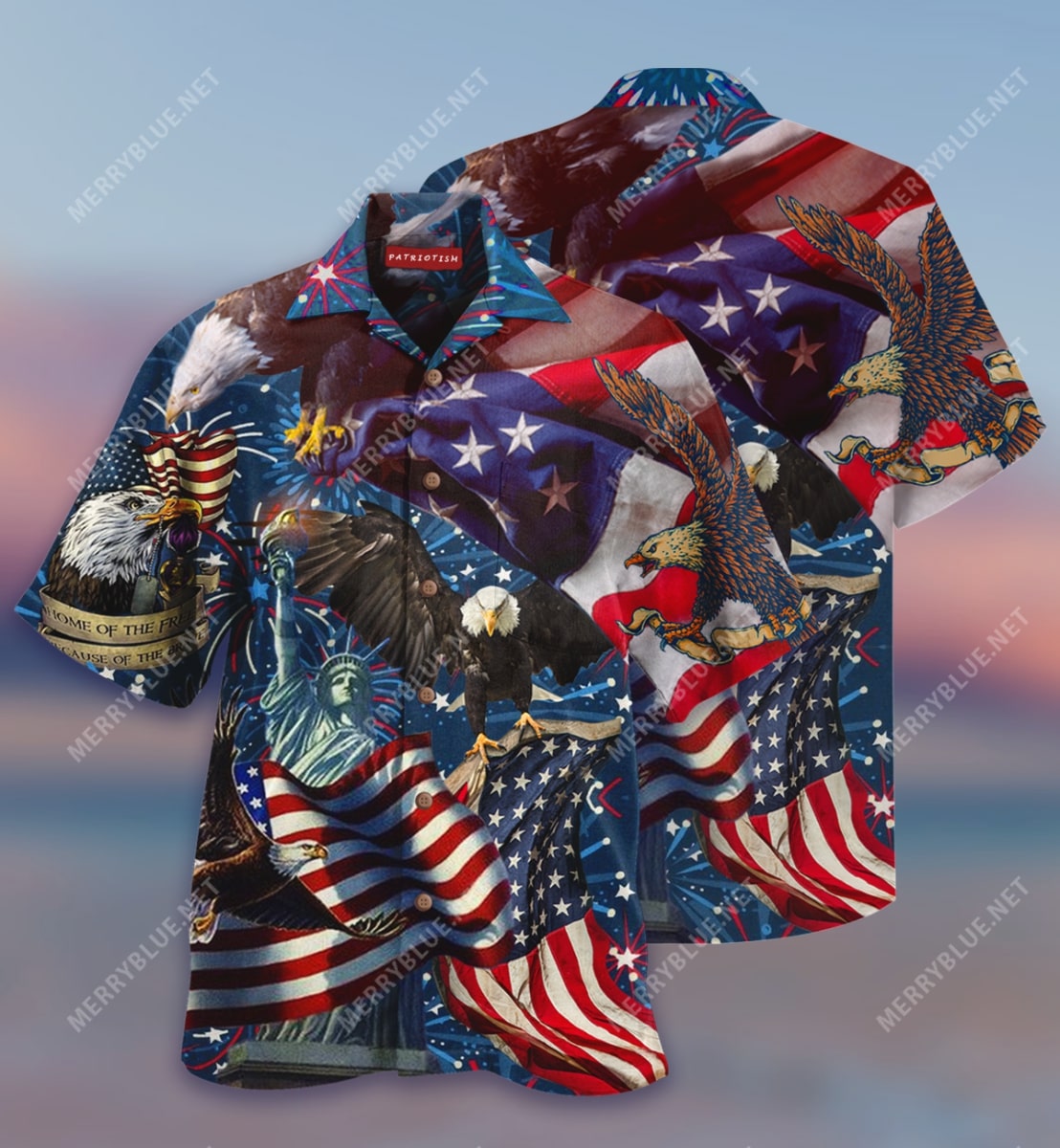 American Patriotic Eagle All Over Print Hawaiian Shirt American Patriotic Eagle All Over Print Hawaiian Shirt