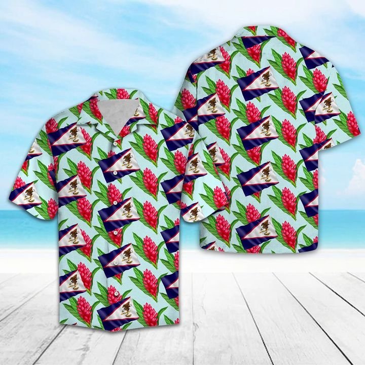 American Samoa Paogo Flower Hawaiian Shirt Summer Button Up American Samoa Paogo Flower Hawaiian Shirt Summer Button Up