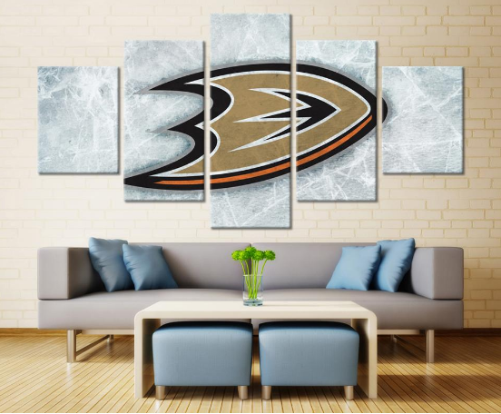 Anaheim Ducks Hockey - Sport 5 Panel Canvas Art Wall Decor Anaheim Ducks Hockey - Sport 5 Panel Canvas Art Wall Decor