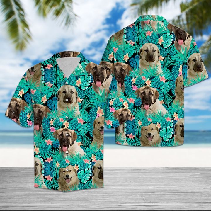 Anatolian Shepherd Dog Tropical Hawaiian Shirt Summer Button Up Anatolian Shepherd Dog Tropical Hawaiian Shirt Summer Button Up