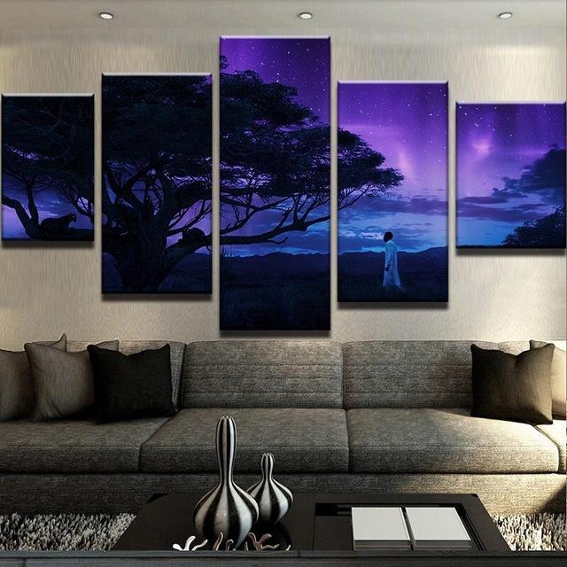Ancestral Plane Black Panther Inspired - Movie 5 Panel Canvas Art Wall Decor Ancestral Plane Black Panther Inspired - Movie 5 Panel Canvas Art Wall Decor