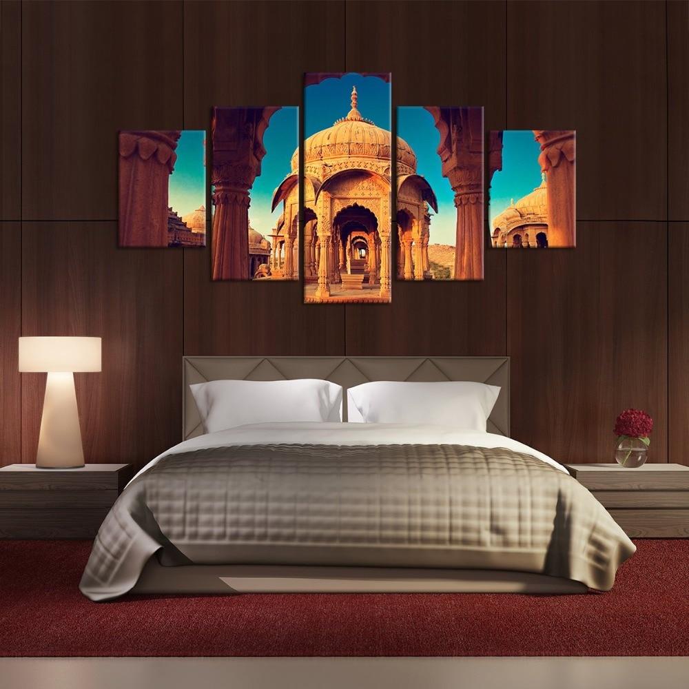 Ancient Egyptian Building - Nature 5 Panel Canvas Art Wall Decor Ancient Egyptian Building - Nature 5 Panel Canvas Art Wall Decor