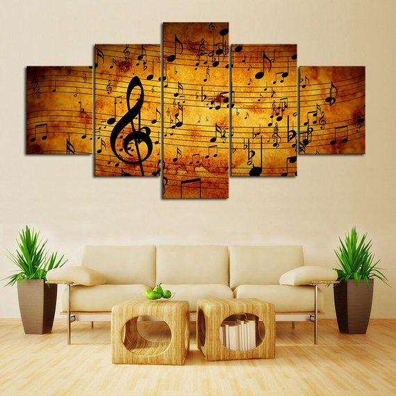 Ancient Music - Music 5 Panel Canvas Art Wall Decor Ancient Music - Music 5 Panel Canvas Art Wall Decor