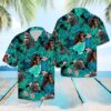 Andalusian Horse Green Tropical Hawaiian Shirt Summer Button Up