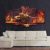 Angel And Demon - Abstract 5 Panel Canvas Art Wall Decor