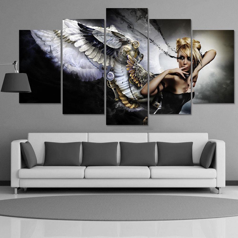 Angel Wings Sexy - Movie 5 Panel Canvas Art Wall Decor Angel Wings Sexy - Movie 5 Panel Canvas Art Wall Decor
