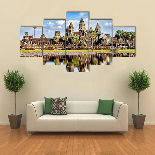 Angkor Wat Temple - Nature 5 Panel Canvas Art Wall Decor Angkor Wat Temple - Nature 5 Panel Canvas Art Wall Decor