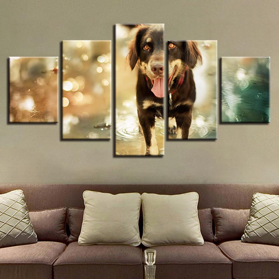 Animal Dog - Animal 5 Panel Canvas Art Wall Decor Animal Dog - Animal 5 Panel Canvas Art Wall Decor
