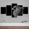 Animal Lion 1 - Animal 5 Panel Canvas Art Wall Decor