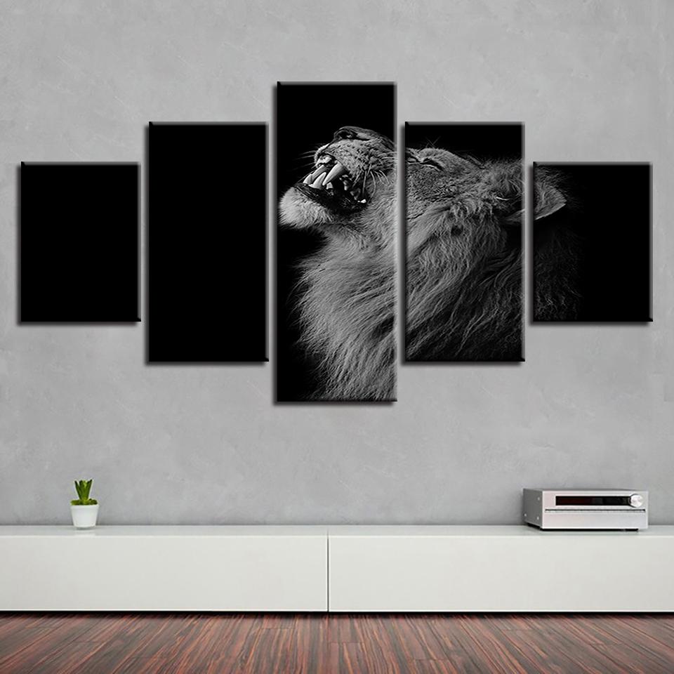 Animal Lion 1 - Animal 5 Panel Canvas Art Wall Decor Animal Lion 1 - Animal 5 Panel Canvas Art Wall Decor