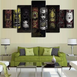 Animal Pictures Game Of Thrones Film - Animal 5 Panel Canvas Art Wall Decor