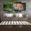 Animal Tiger - Animal 5 Panel Canvas Art Wall Decor