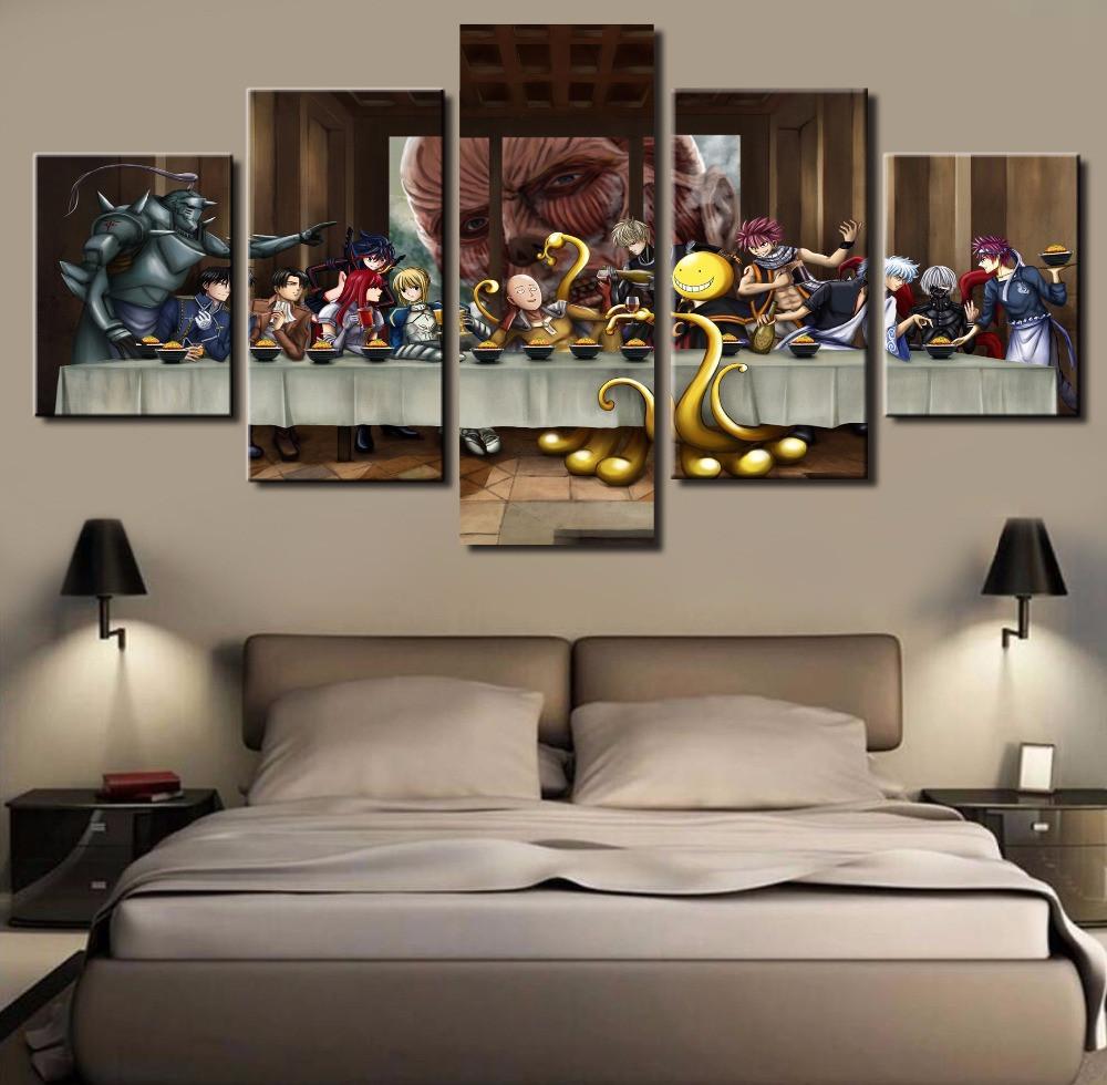 Anime Of One Punch Man - Cartoon 5 Panel Canvas Art Wall Decor Anime Of One Punch Man - Cartoon 5 Panel Canvas Art Wall Decor