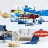 Antonov-2 Aircraft Aviation - Airplane 5 Panel Canvas Art Wall Decor