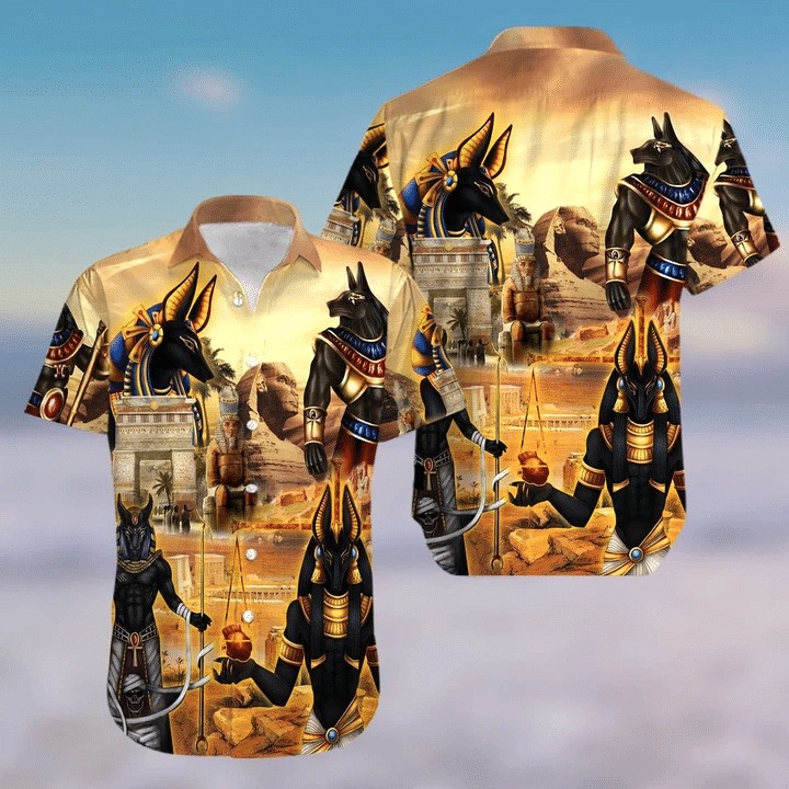 Anubis And The Pyramid Ancient Egypt Hawaiian Shirt Anubis And The Pyramid Ancient Egypt Hawaiian Shirt