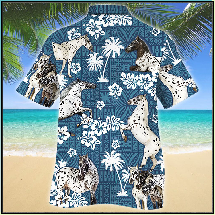 Appaloosa Horse Blue Tribal Hawaiian Shirt Appaloosa Horse Blue Tribal Hawaiian Shirt
