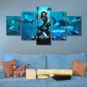 Aquaman - Abstract 5 Panel Canvas Art Wall Decor
