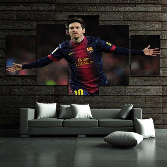 Argentina Lionel Messi - Famous Person 5 Panel Canvas Art Wall Decor Argentina Lionel Messi - Famous Person 5 Panel Canvas Art Wall Decor