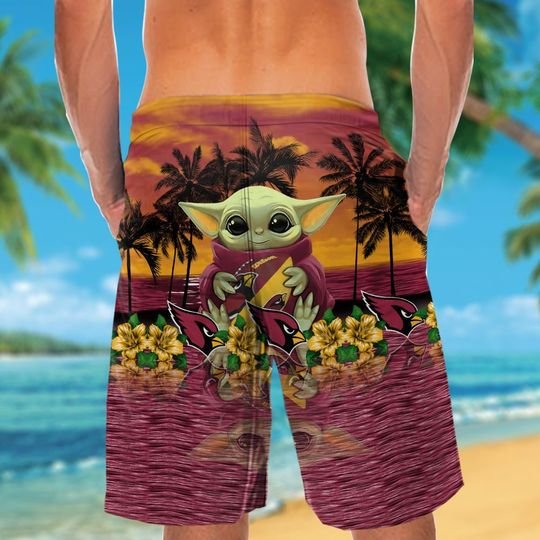 Arizana Cardinals And Baby Yoda Hawaiian Shirt Short Arizana Cardinals And Baby Yoda Hawaiian Shirt Short