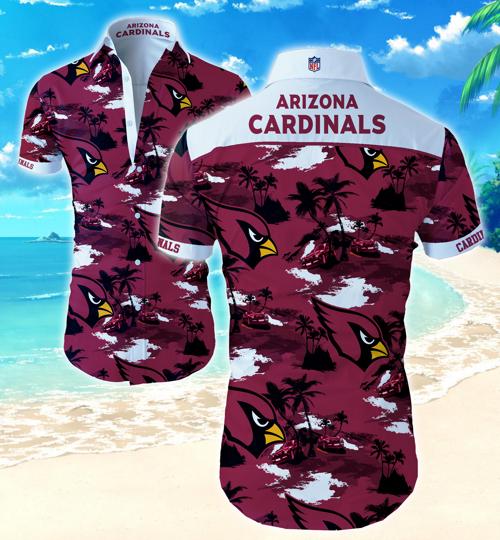 Arizona Cardinals Coconut Tree Hawaiian Shirt Summer Button Up Arizona Cardinals Coconut Tree Hawaiian Shirt Summer Button Up