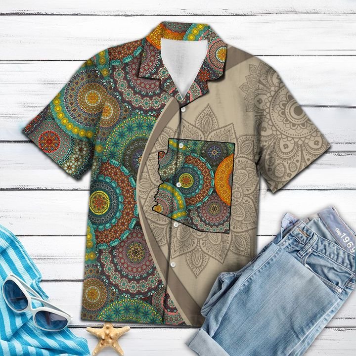 Arizona Mandala Hawaiian Shirt Summer Button Up Arizona Mandala Hawaiian Shirt Summer Button Up