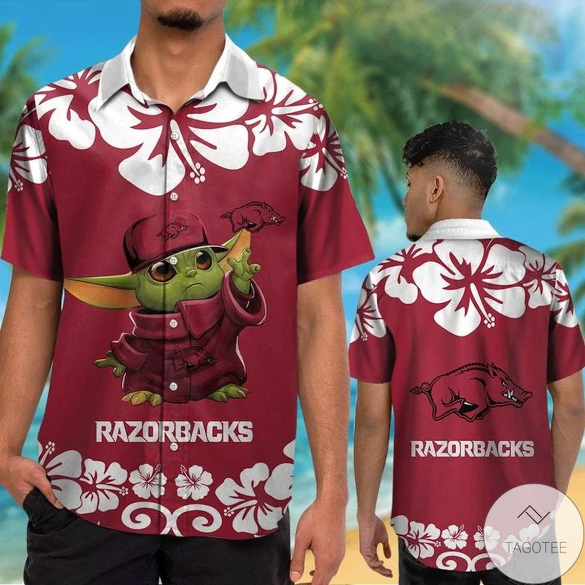 Arkansas Razorbacks Baby Yoda Hawaiian Shirt Arkansas Razorbacks Baby Yoda Hawaiian Shirt