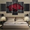 Arkansas Razorbacks College Barn Wood - Sport 5 Panel Canvas Art Wall Decor