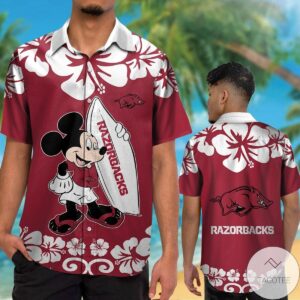 Arkansas Razorbacks & Mickey Mouse Hawaiian Shirt