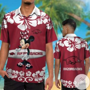 Arkansas Razorbacks & Minnie Mouse Hawaiian Shirt