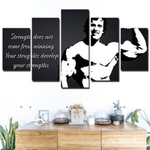 Arnold Schwarzenegger Quote - Famous Person 5 Panel Canvas Art Wall Decor