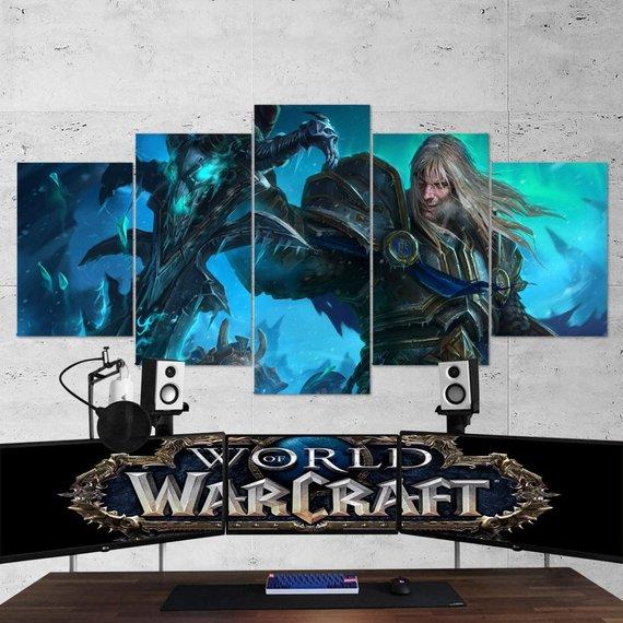 Arthas Menethil - Gaming 5 Panel Canvas Art Wall Decor Arthas Menethil - Gaming 5 Panel Canvas Art Wall Decor