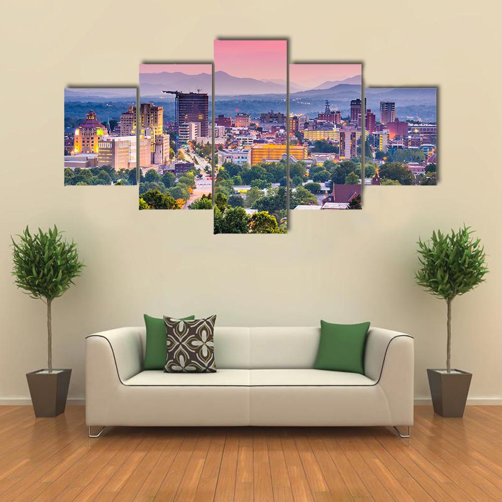 Asheville In North Carolina - Nature 5 Panel Canvas Art Wall Decor Asheville In North Carolina - Nature 5 Panel Canvas Art Wall Decor