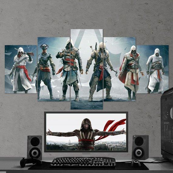 Assassins Creed Altair 06 - Gaming 5 Panel Canvas Art Wall Decor Assassins Creed Altair 06 - Gaming 5 Panel Canvas Art Wall Decor