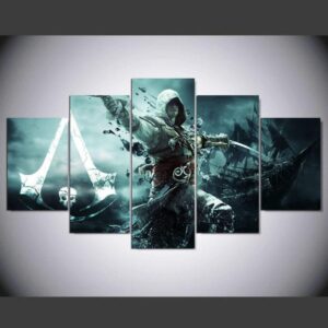 Assassins Creed Black Flag - Gaming 5 Panel Canvas Art Wall Decor