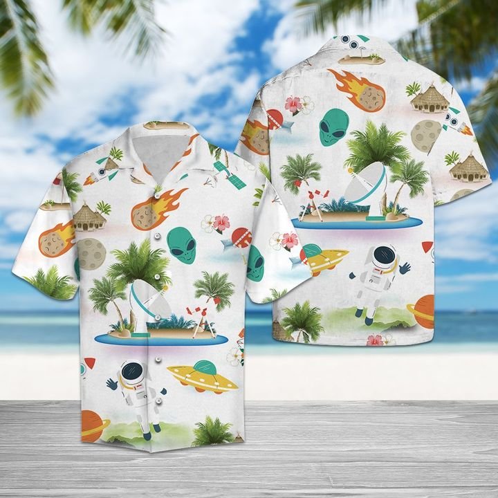Astronaut On Vacation Hawaiian Shirt Summer Button Up Astronaut On Vacation Hawaiian Shirt Summer Button Up