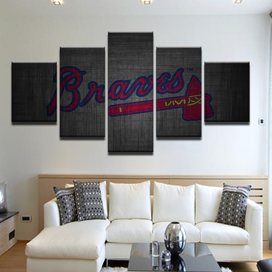 Atlanta Braves 10- Sport 5 Panel Canvas Art Wall Decor Atlanta Braves 10- Sport 5 Panel Canvas Art Wall Decor