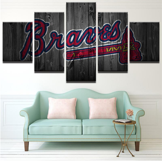 Atlanta Braves Baseball - Sport 5 Panel Canvas Art Wall Decor Atlanta Braves Baseball - Sport 5 Panel Canvas Art Wall Decor
