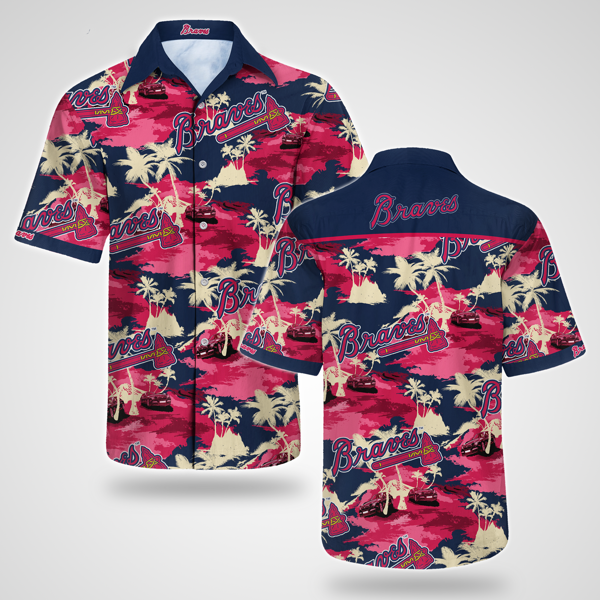 Atlanta Braves Hawaiian Shirt Summer Button Up Atlanta Braves Hawaiian Shirt Summer Button Up
