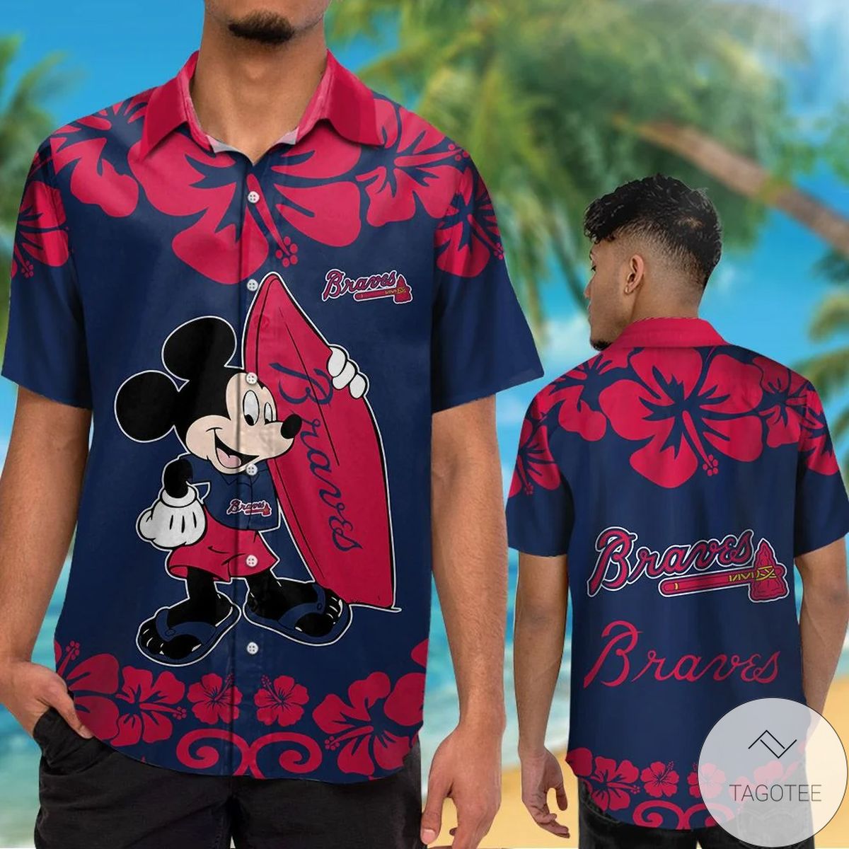 Atlanta Braves Mickey Mouse Hawaiian Shirt Atlanta Braves Mickey Mouse Hawaiian Shirt