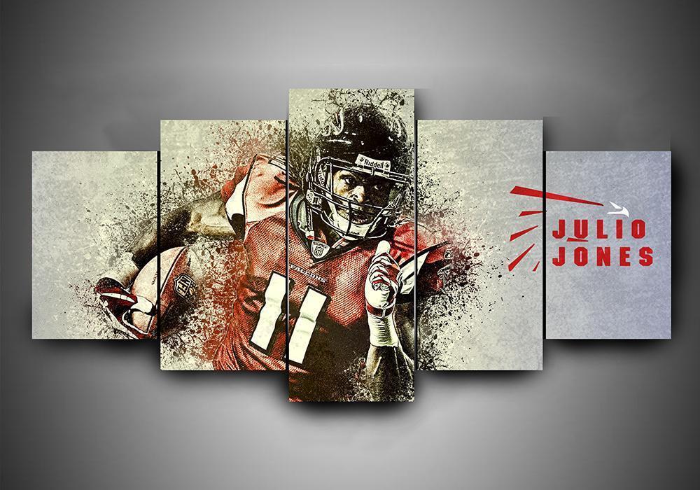 Atlanta Falcons - Julio Jones - Sport 5 Panel Canvas Art Wall Decor Atlanta Falcons - Julio Jones - Sport 5 Panel Canvas Art Wall Decor