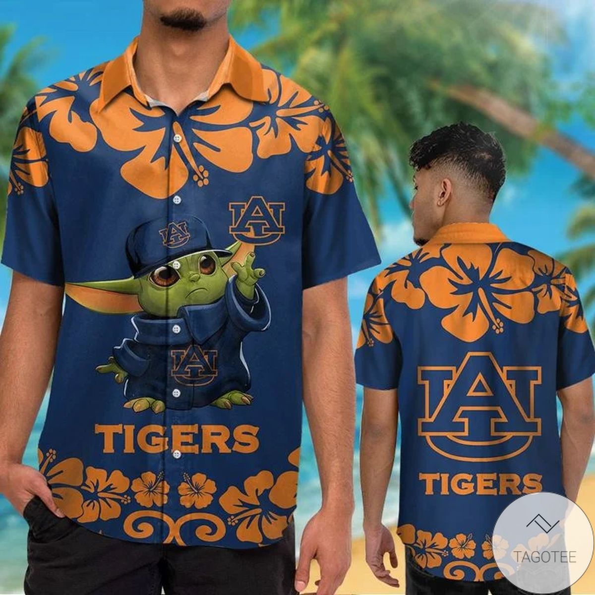 Auburn Tigers Baby Yoda Hawaiian Shirt Auburn Tigers Baby Yoda Hawaiian Shirt