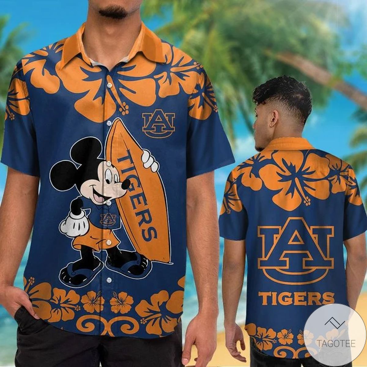 Auburn Tigers & Mickey Mouse Hawaiian Shirt Auburn Tigers & Mickey Mouse Hawaiian Shirt